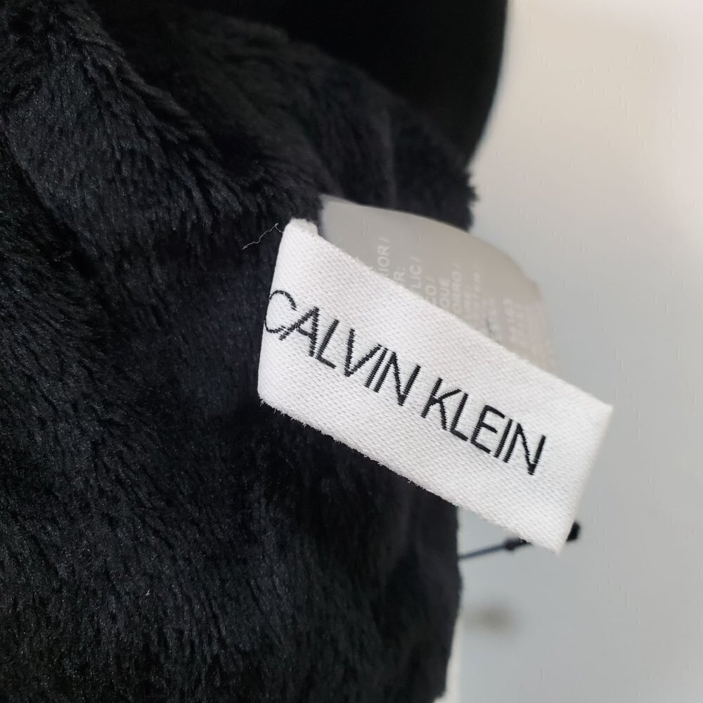 Calvin Klein Beanie Hat Knit Winter Spell Out Mens One Size NWT Black - Picture 5 of 10
